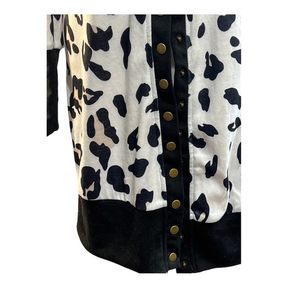 Black and White Cheetah Print Tunic Length Knit Cardigan or Duster L NWT - Picture 6 of 14